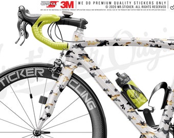 WWCMO414XS Bicycle Size Camouflage Sticker Set | 34 Pieces | Black, Gold and Dark Grey Color Set | Mr. Sticker Customs