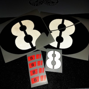 WWSTS44 Reflective Vespa Hpe GTV Sei Giorni HPE GTS250/300 HPE Sticker Set Up to Two Digits Custom Number Option Mr. Sticker Customs image 5