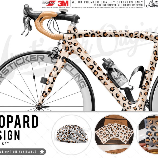 WWCMO606XS Bicycle Size Leopard Design Sticker Set | 75 pièces | | originale de motif léopard M. Sticker Douanes