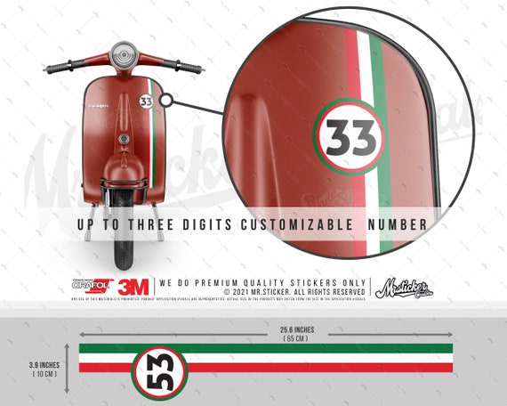 Adesivo moto numeri speed red