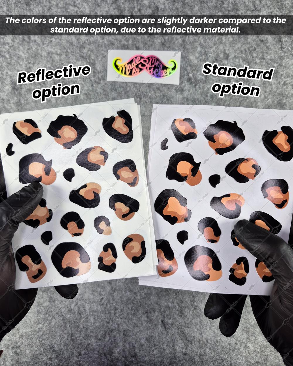 Stickers vélo Veloviz REFLECTIVE imprimé léopard A4 découpés - Super Fade - France
