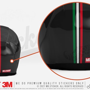 WWRFHLM224 Italy Colors Reflective Stripe Decal/ Sticker for Helmets | Durable Against Water | Mr. Sticker Customs
