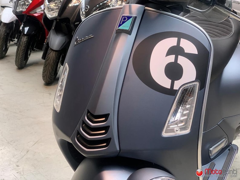 WWSTS44 Reflective Vespa Hpe GTV Sei Giorni HPE GTS250/300 HPE Sticker Set Up to Two Digits Custom Number Option Mr. Sticker Customs image 6