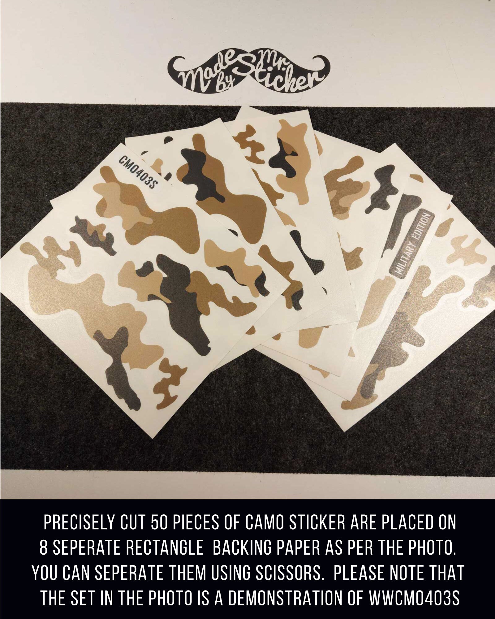 Cammo Sticker WWCMO403 Camouflage Sticker Set Motorcycle Size 50 Pieces | Etsy