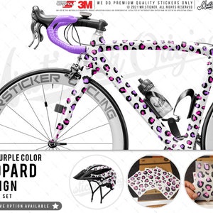 WWCMO603XS Bicycle Size Leopard Design Sticker Set | 80 Pieces | Pinky Purply Black | Mr. Sticker Customs