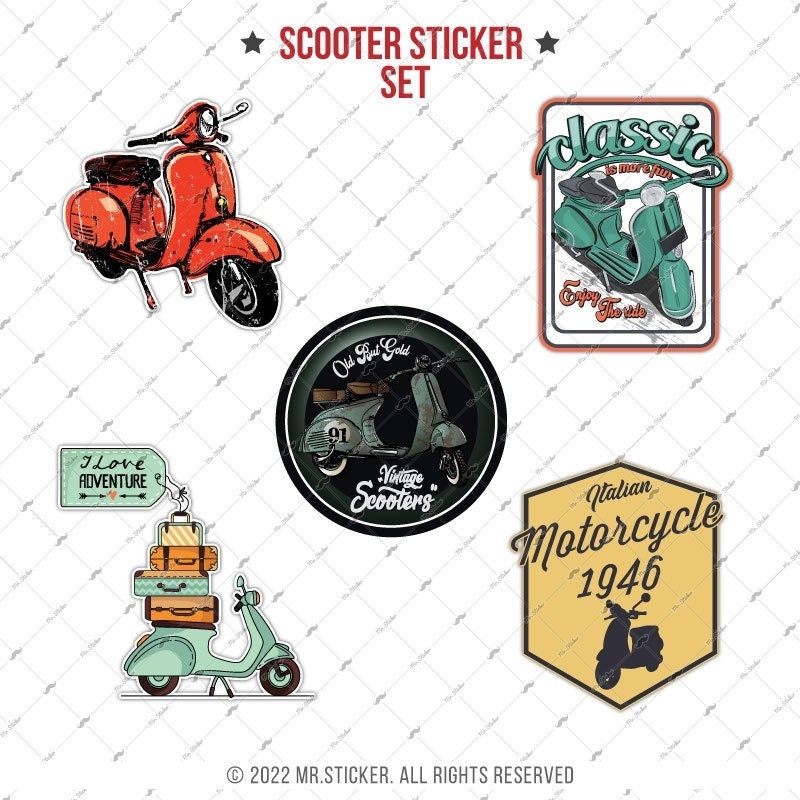 Scooter Sticker, Vespa Stickers, Italian Scooter Italy, Vintage Vespa  Stickers, Moped Stickers, Laptop Decal Italy, Scooter Stickers, Vespa 