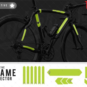 WWBCY32 Reflecterende Fiets Frame Protector | Heldergroen Design | Krasbestendig | Mr. Sticker Douane