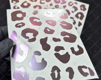 WWCMO618XS Bicycle Size Leopard Design Sticker Set | 80 Pieces | Color Changing Pattern - Pearl Symphony | Mr. Sticker Customs