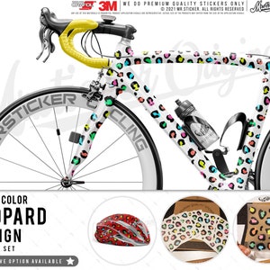 WWCMO604XS Bicycle Size Leopard Design Sticker Set | 80 Pieces | Candy Colors | Mr. Sticker Customs