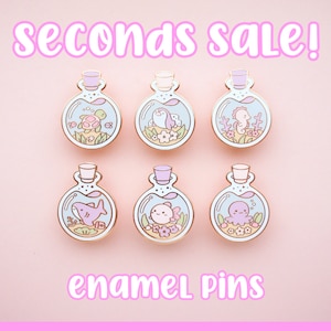 Seconds Pin Sale! - Ocean Bottle - Enamel Lapel Pins - Lumicloud