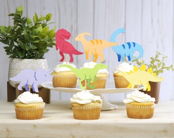 Dinosaur Cupcake Toppers, Dinosaur Theme Party Decor, Dinosaur Birthday Supplies, Kids Birthday Cake Topper, Dinosaur Cupcake Picks