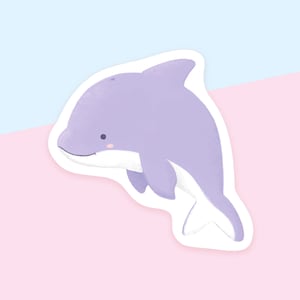 Dolphin Jumping Out of the Water - Vinyl Sticker -  Matte or Glossy - Water Resistant - Lumicloud
