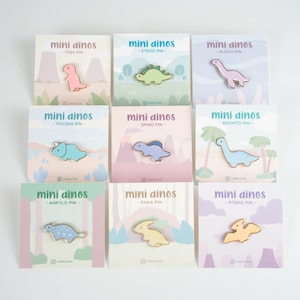 Dinosaur Enamel Pins, Mini Dinos, Dinosaur Jewelry, Cute Dinosaur Charm, Dinosaur Lover Gift, Dinosaur Birthday Gift, Enamel Pins Collection