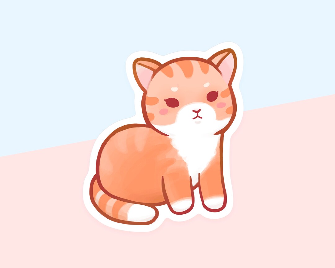 Tabby Cat Vinyl Sticker - Matte or Glossy - Cute Animal - Water ...