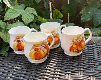 Royal Staffordshire bone china porcelain fruit mugs cups vintage