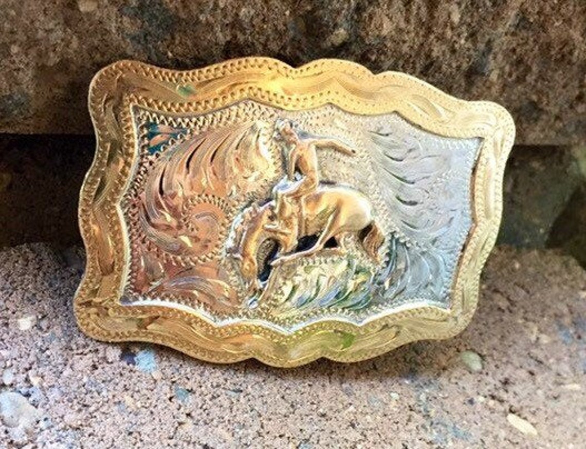 Mexican Belt Buckle Silver Plated Alpaca Etsy