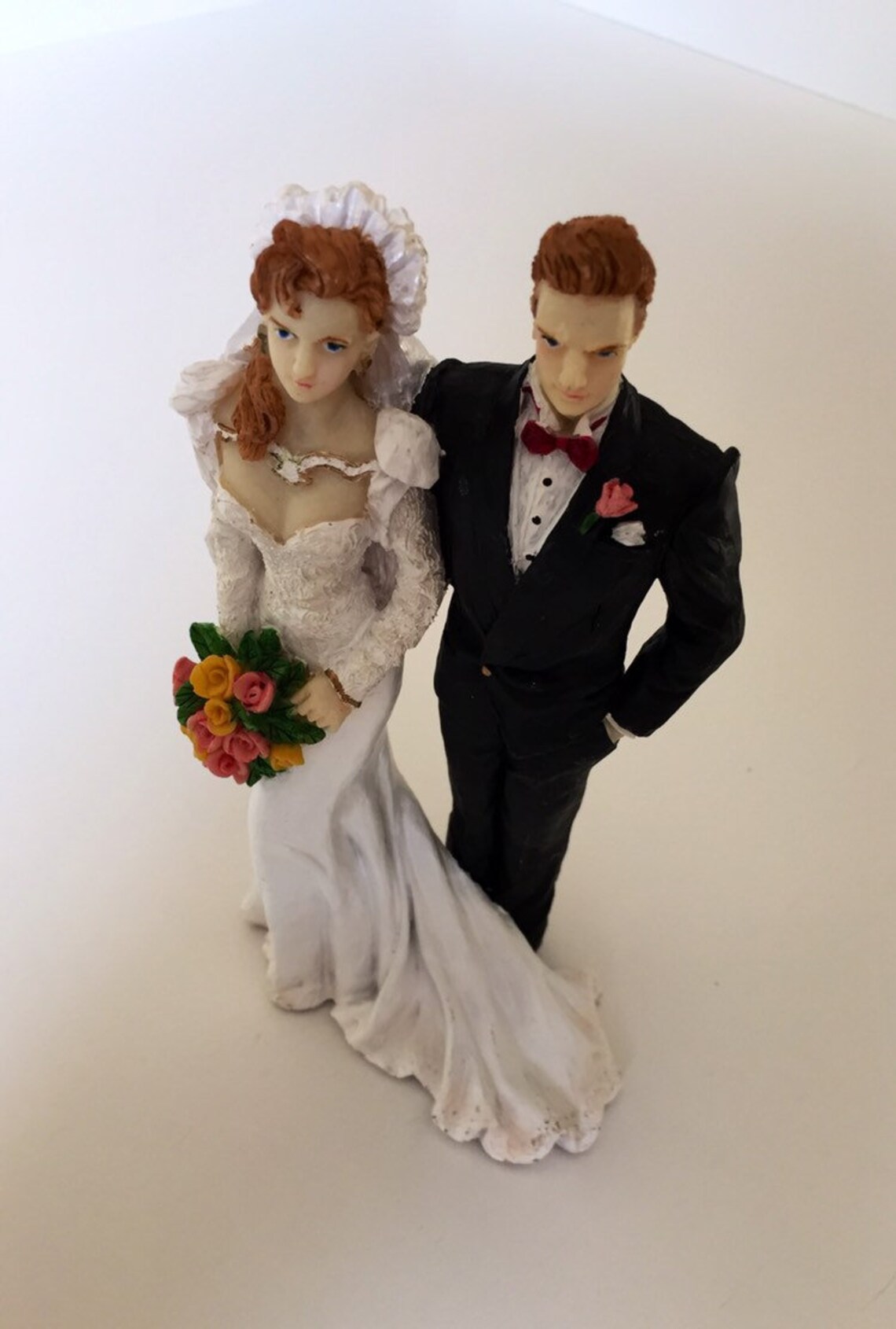 Wedding Cake Topper Bride and Groom Cake Topper Vintage 90s image 0