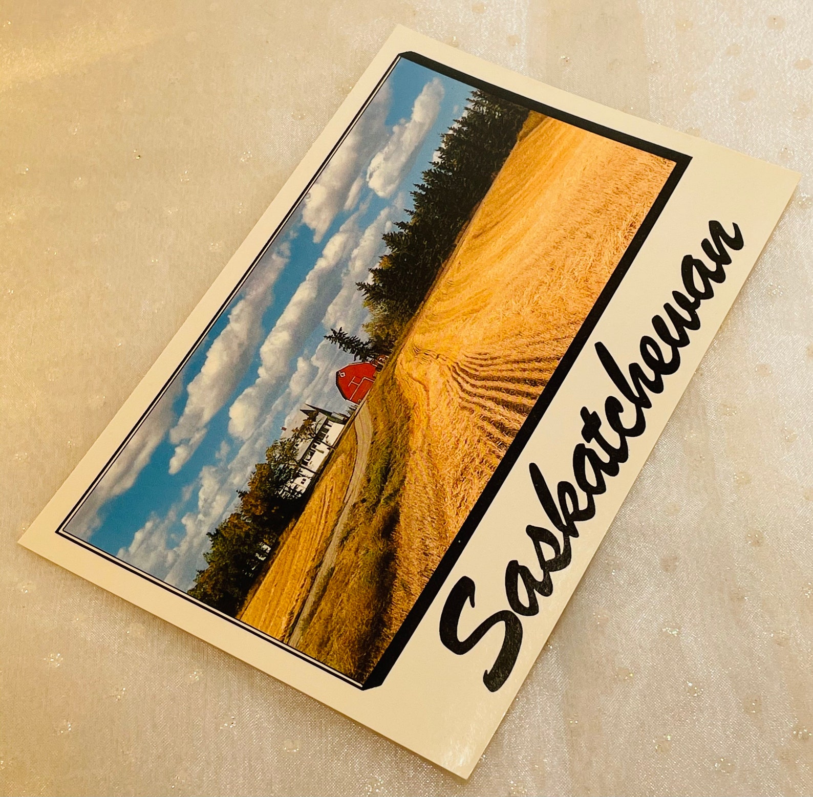 Landwirtschaft Landschaft Karte Ernte Postkarte | Etsy