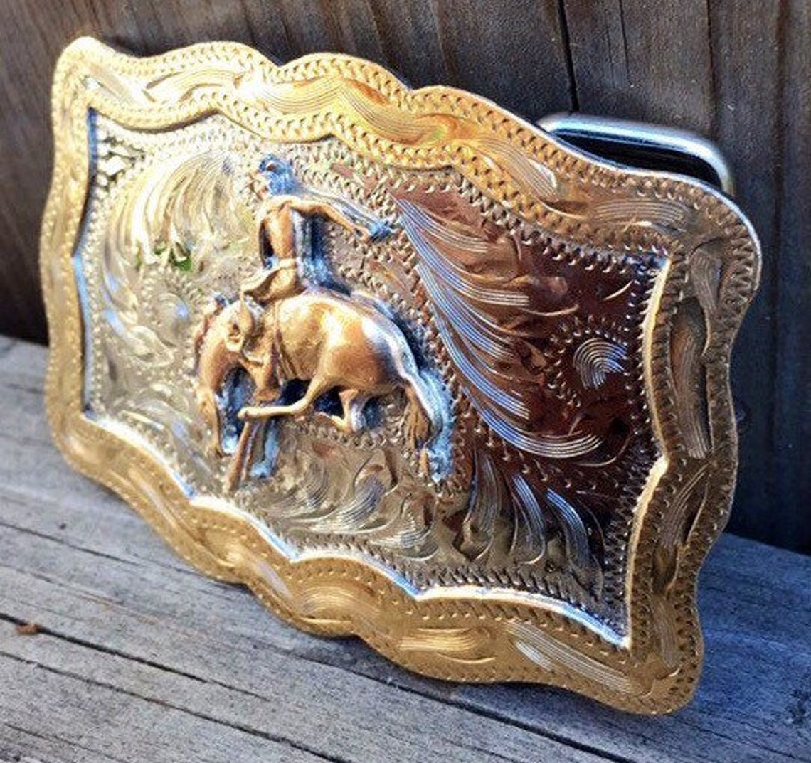 Mexican Belt Buckle Silver Plated Alpaca Etsy