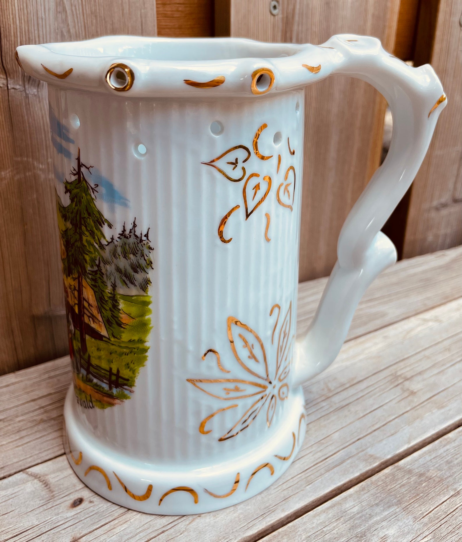 Vintage German lithophane puzzle mug stein Etsy