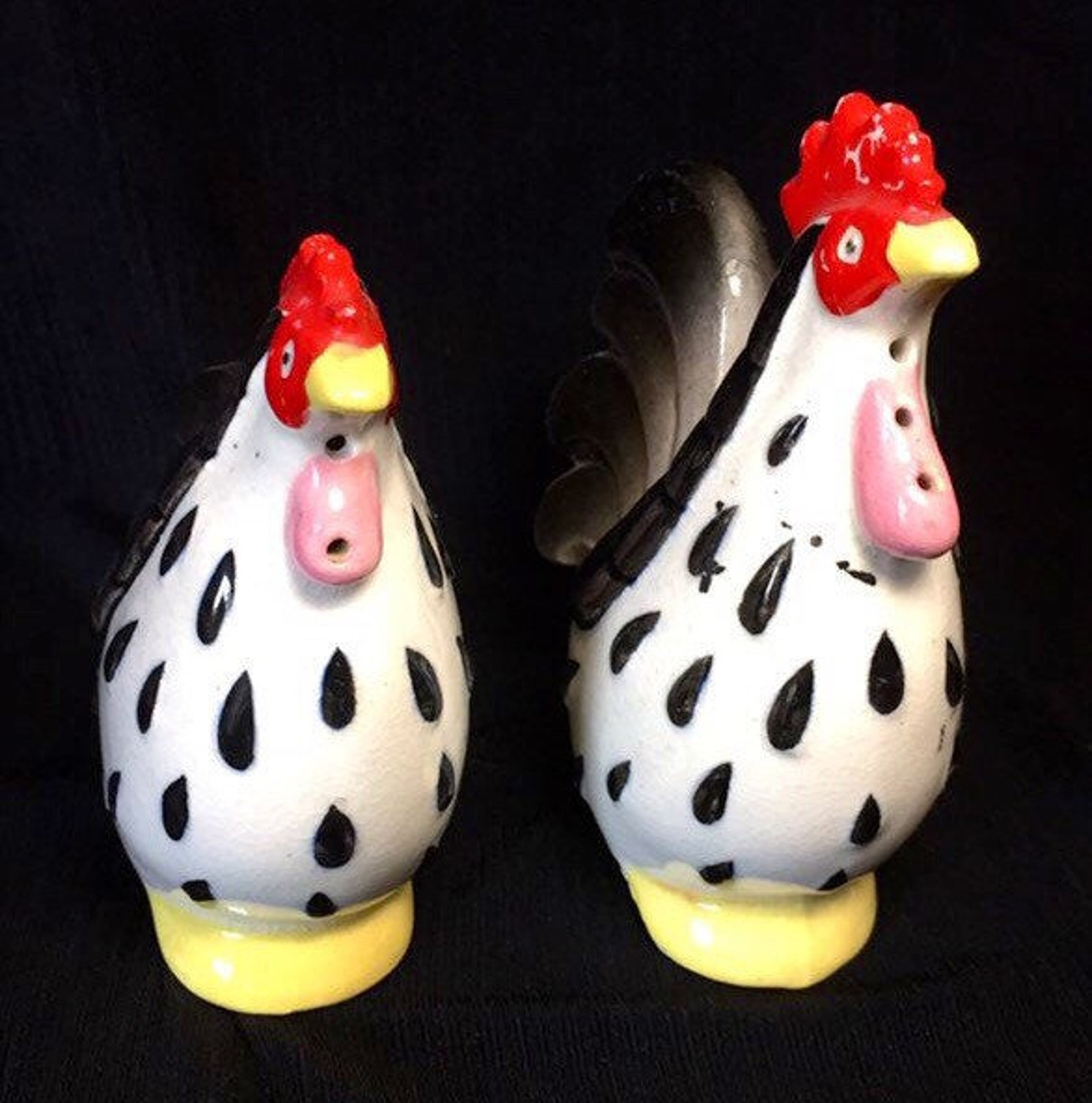 Ceramic chicken salt and pepper shakers vintage Etsy