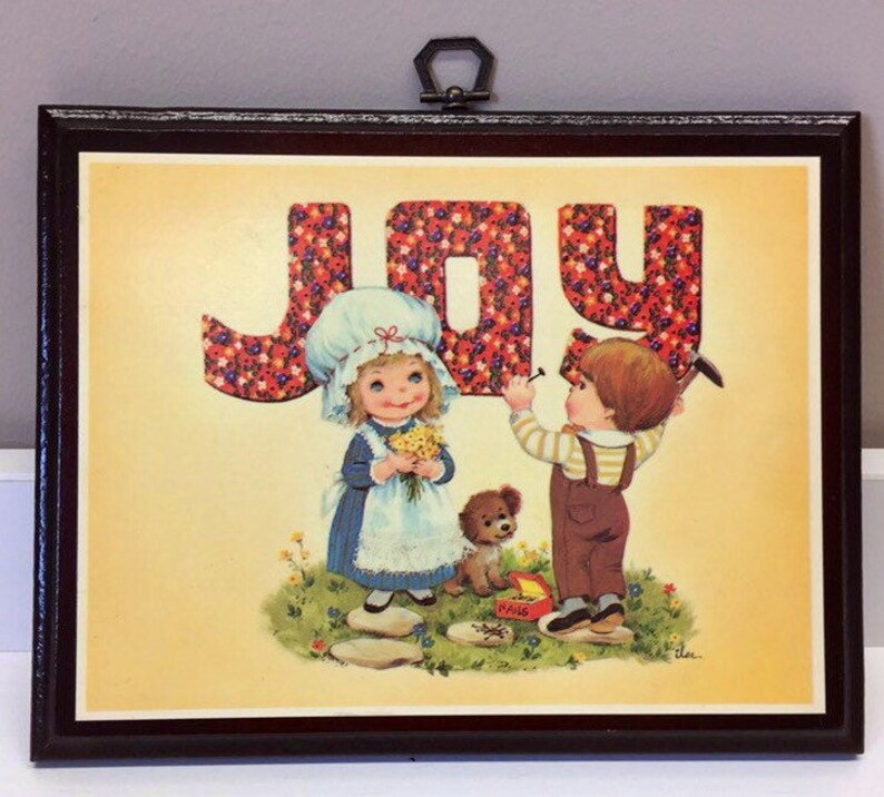 Inspirational Quotes Lawson Falle Ltd Wooden Wall Hanging Vintage 70s Memorabilia Hope Peace Joy Love Wall Plaques Set is 4