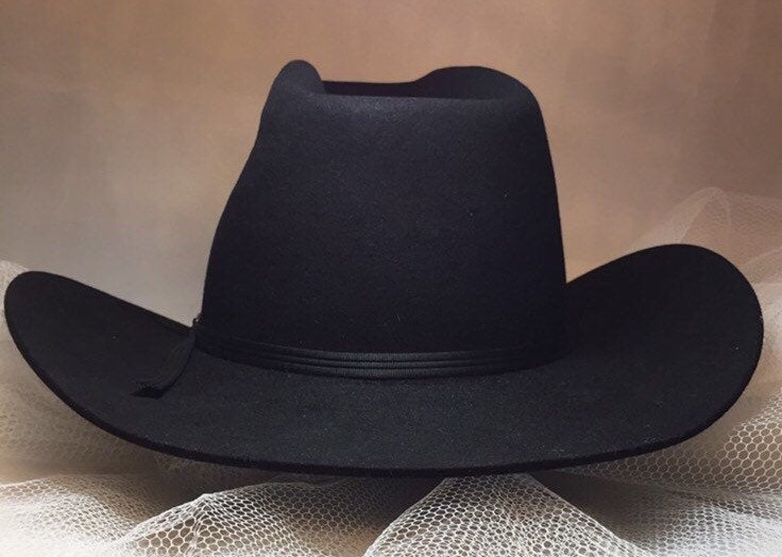 Beaver Brand Hats Vintage Black Cowboy Hat Genuine Fur Felt Etsy
