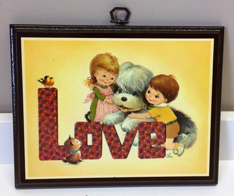 Inspirational Quotes Lawson Falle Ltd Wooden Wall Hanging Vintage 70s Memorabilia Hope Peace Joy Love Wall Plaques Set is 4