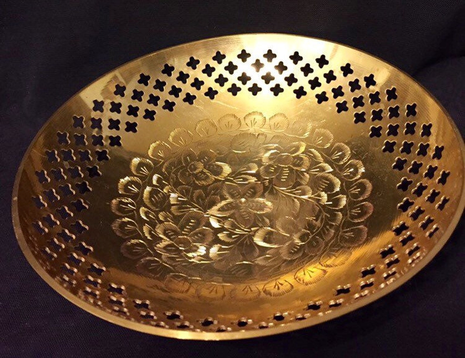 Decorative brass plate vintage Etsy