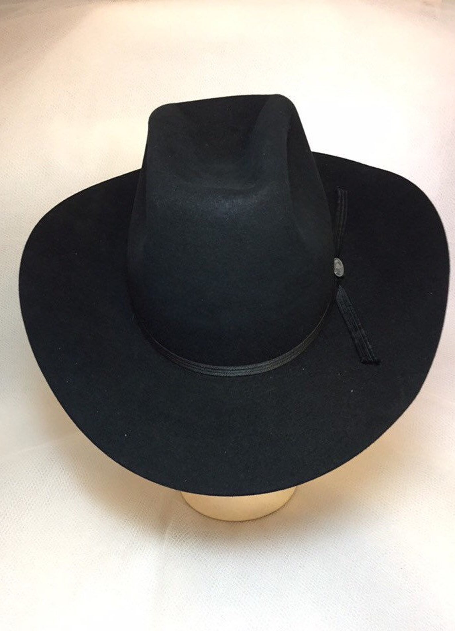 Beaver Brand Hats Vintage Black Cowboy Hat Genuine Fur Felt | Etsy