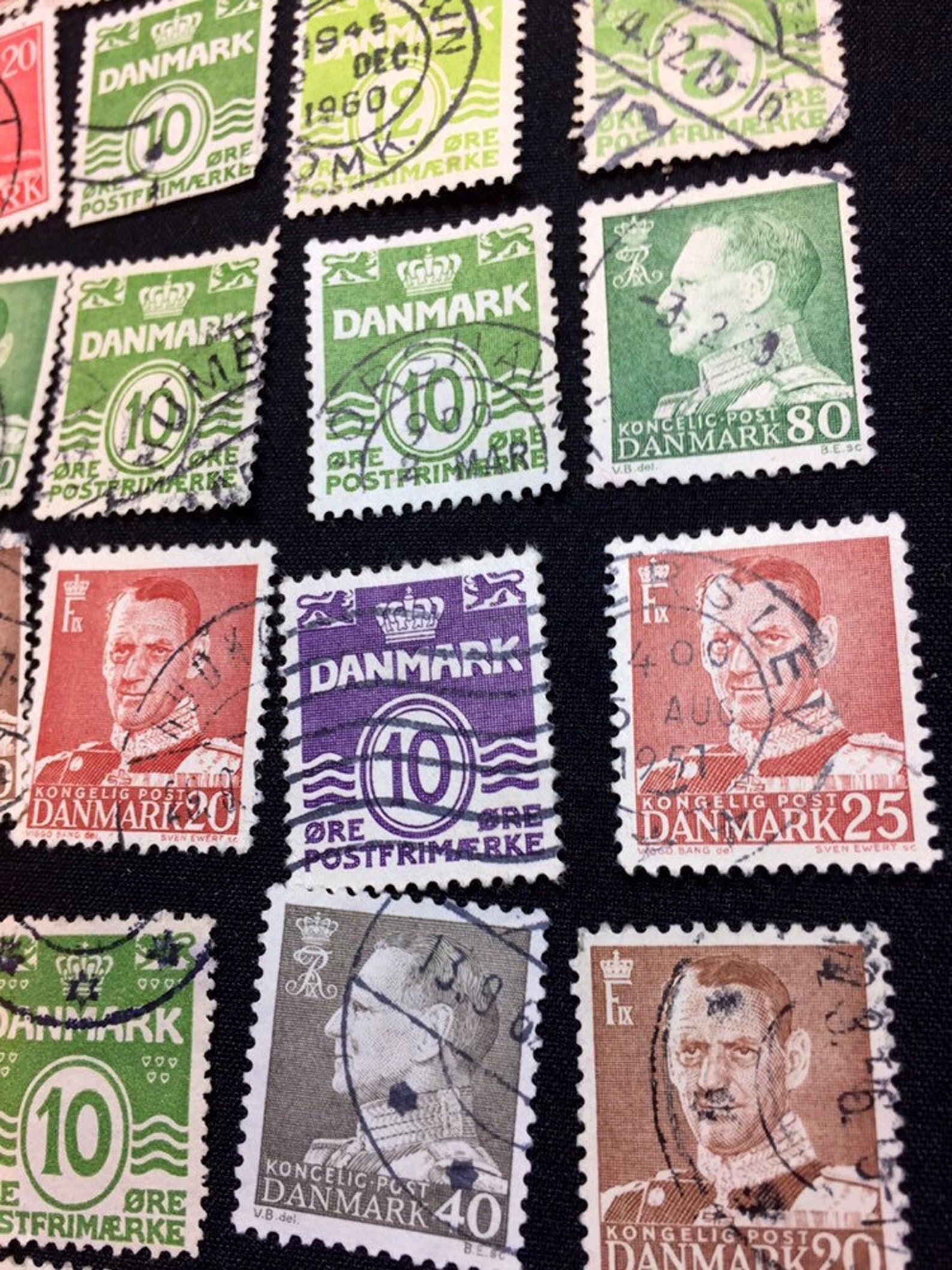 Denmark vintage postage stamps Danmark Etsy