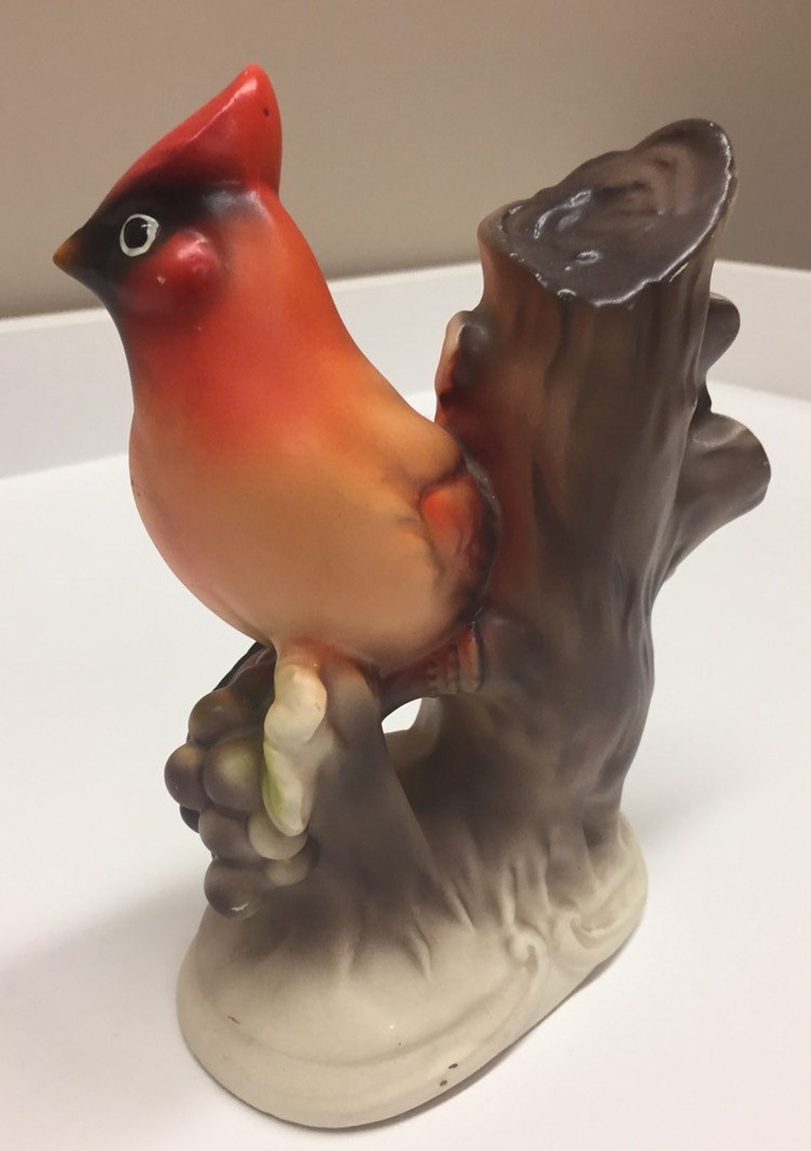 Red Cardinal Ceramic Bird Figurine Vintage Etsy