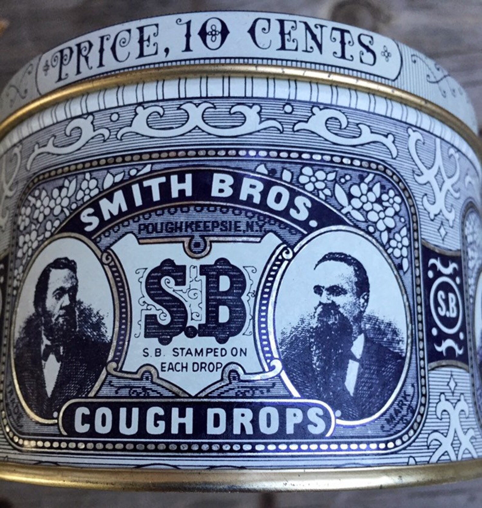 Smith Brothers Cough Drops Collectible Round Tin Etsy