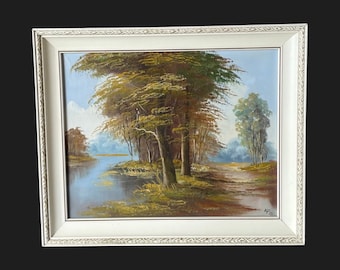 Original oil painting Landscape vintage framed