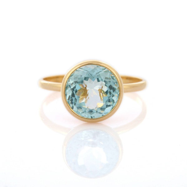 Gold Aquamarine Ring - Etsy