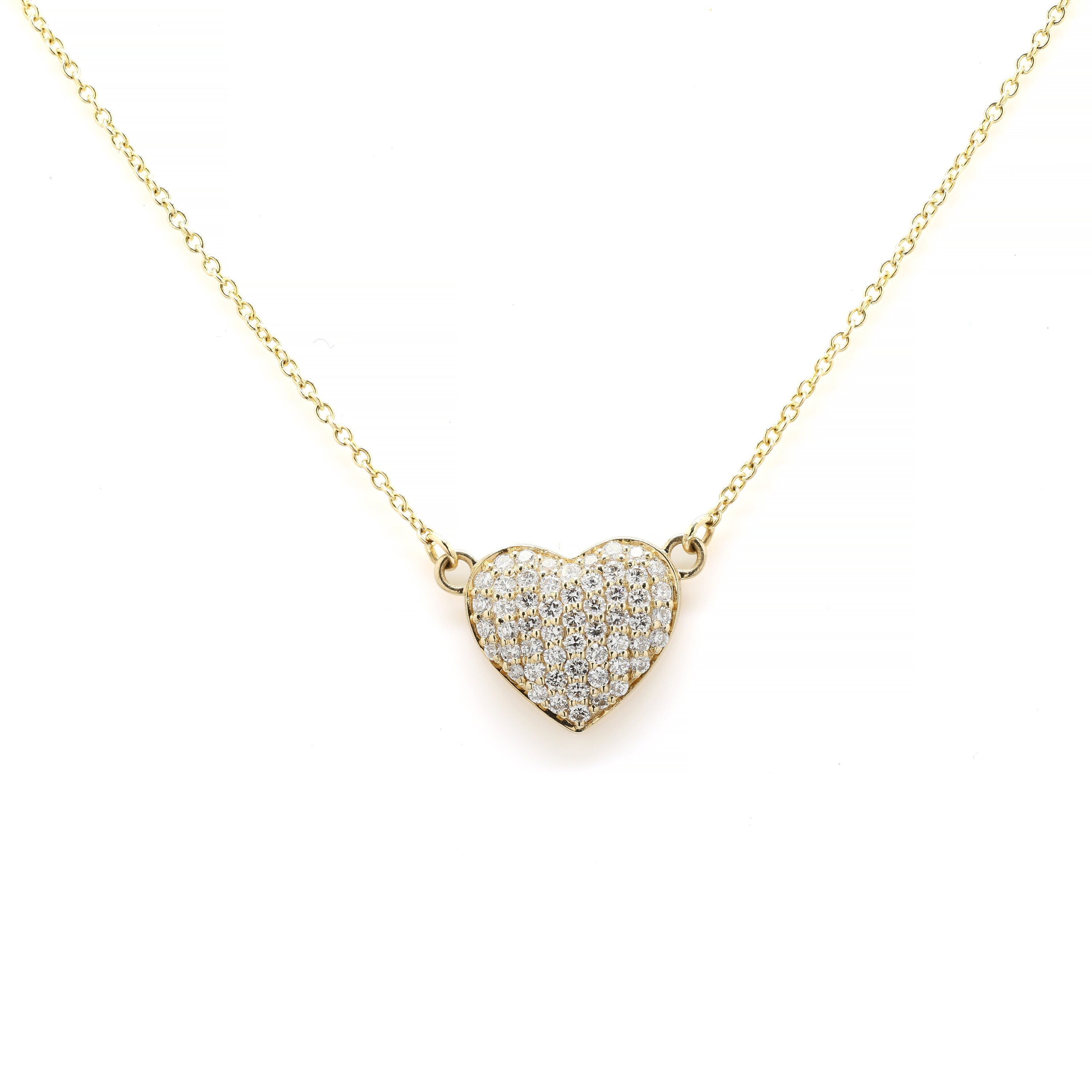 Heart Pendant Diamond Necklace 18k Solitaire Heart Diamond Etsy