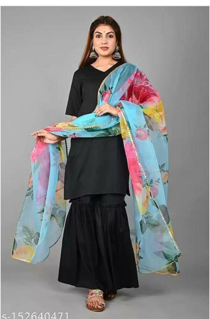 Women's Soft Fabric Dupattas Beautiful Flower Design Dupatta Soft