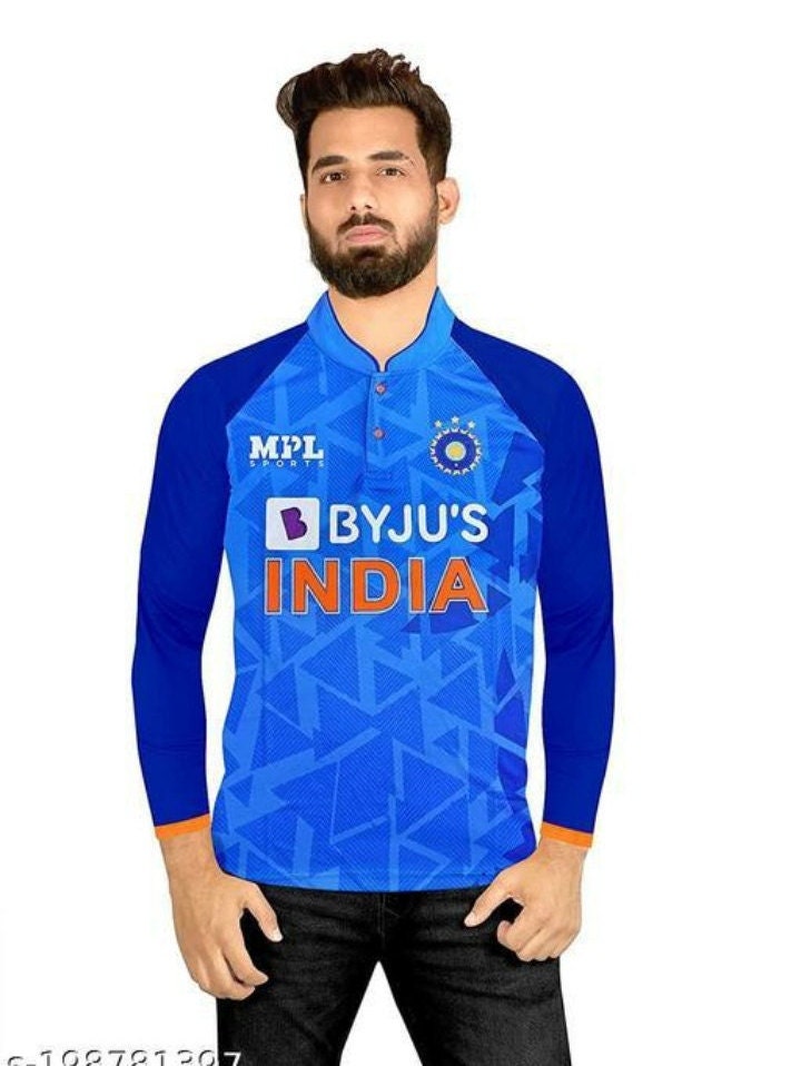 India 2023 Cricket Jerseyindian Polyester Team Cricket Full Etsy