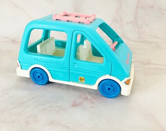 FISHER PRICE Loving Family Dollhouse BLUE MINI VAN SUV CAR Luggage Rack Minivan