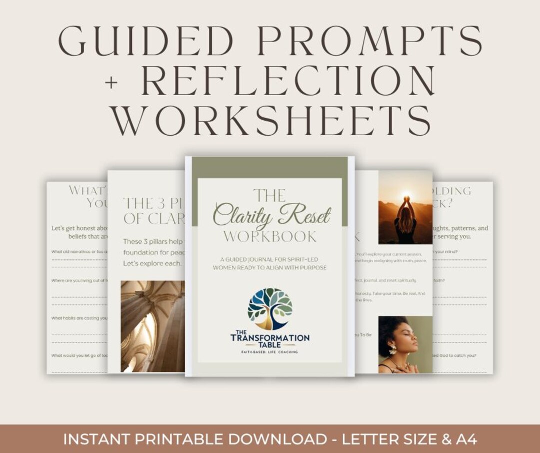 Clarity Reset Workbook | Printable Self Discovery Journal | Mindset ...