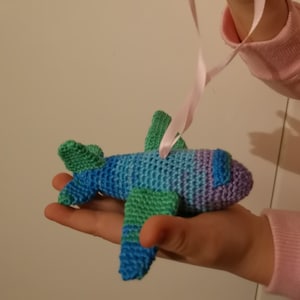 Crib Toy Airplane With Rattle Inside, Little crochet airplane, Handmade bassinet Rattle Toy, Gift for baby boy, unisex baby crib toy