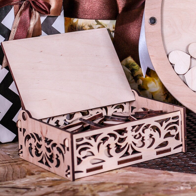 Map wedding guest book Drop Box Frame with photo World Map Etsy