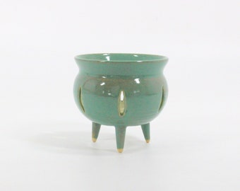 Mini orchid pot, Three legged pot, Handcrafted ceramic