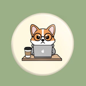 Git Push --Force | Geek Series Corgin Pin, Dog Lover Gift