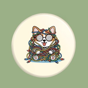 404 Help Not Found | Geek Series Corgin Pin, Dog Lover Gift