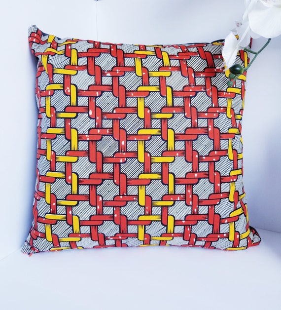 African Print Pillow African Fabric Cushion Living Room Etsy