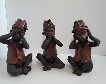 Speak Hear See no evil Makaken Set