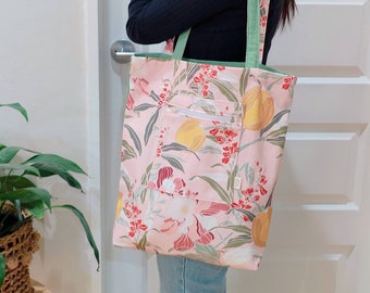Handmade Wildflower Tote Bag, Everyday Bag, Shoulder Tote Bag, Handmade