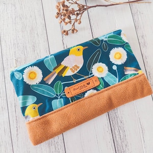 Bolsa de embreagem com zíper para pássaros nativos australianos, bolsa, carteira, bolsa de maquiagem, bolsa de viagem. Feito à mão em Sydney