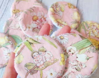 May Gibbs Reusable Cotton Pads, Zero Waste Makeup Wipes Cotton Rounds, - Gumnut Babies Pink